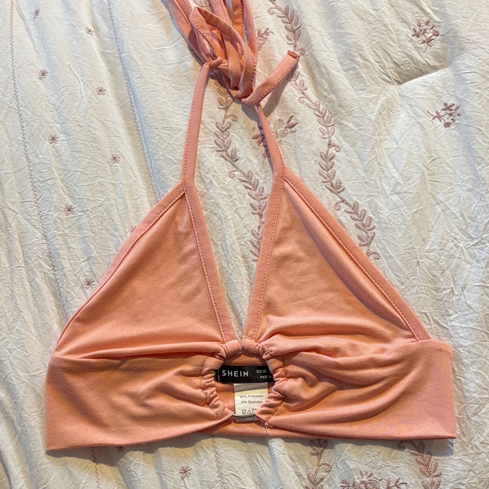 SHEIN Coral Halter Bralette